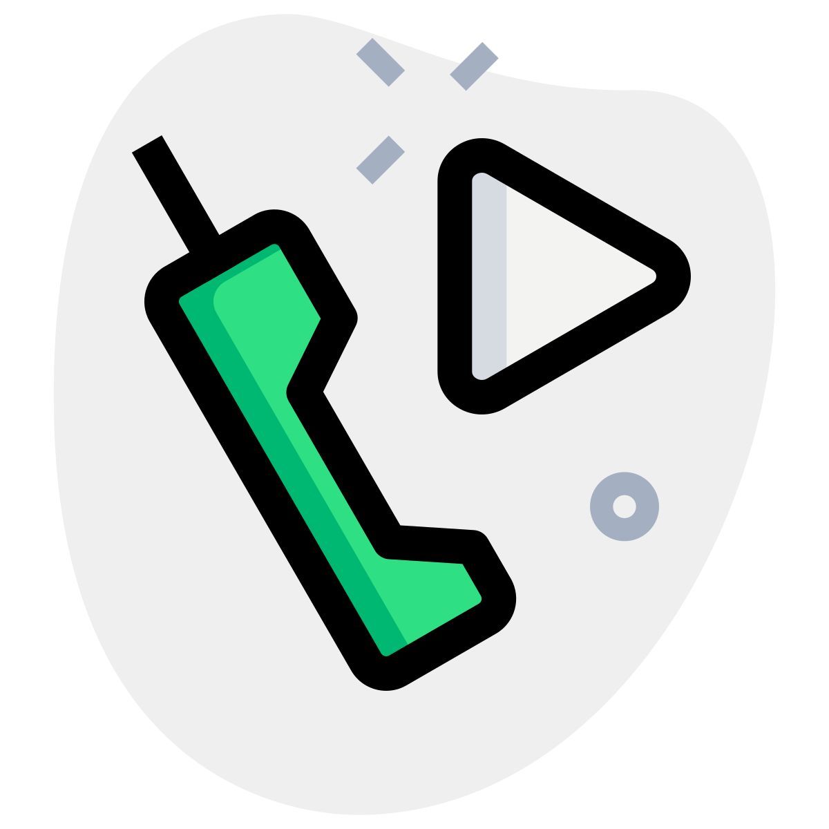 satellite phone play icon