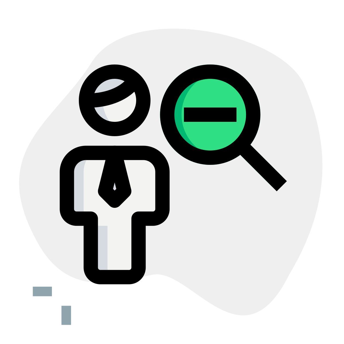 Zooming out the list of businessman in company portal icon