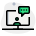 external online-chat-conversation-with-speech-bubble-in-monitor-meeting-green-tal-revivo icon
