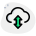 external uplink-and-downlink-from-cloud-server-isolated-on-a-white-background-server-green-tal-revivo icon