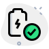 external battery-full-indication-logotype-with-tick-mark-logotype-battery-green-tal-revivo icon