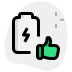 external battery-life-cycle-with-positive-thumbs-up-feedback-battery-green-tal-revivo icon