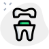 external capping-of-a-tooth-or-dental-crown-isolated-on-a-white-background-dentistry-green-tal-revivo icon
