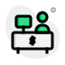 external cashier-department-with-computer-on-a-desk-mall-green-tal-revivo icon