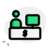 external cashier-with-the-computer-in-restaurant-at-billing-desk-restaurant-green-tal-revivo icon