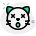 external confused-cat-facial-expression-with-eyes-crossed-and-open-mouth-emoticons-animal-green-tal-revivo icon