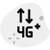external fourth-generation-network-plus-and-internet-connectivity-logotype-mobile-green-tal-revivo icon