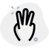 external three-fingers-raised-hand-gesture-with-back-of-the-hand-votes-green-tal-revivo icon