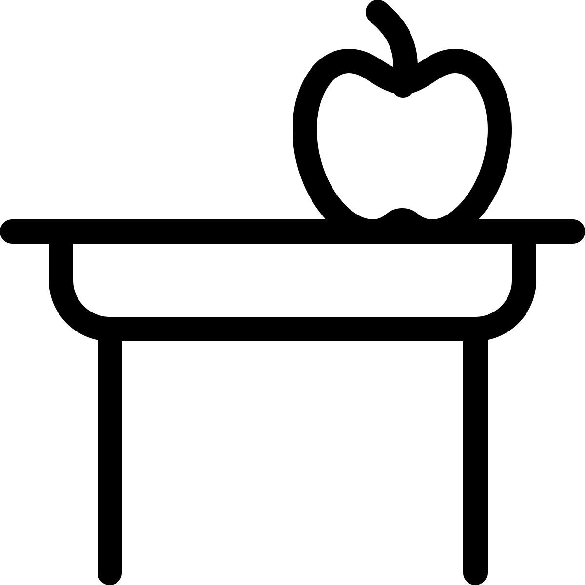 apple on desk icon