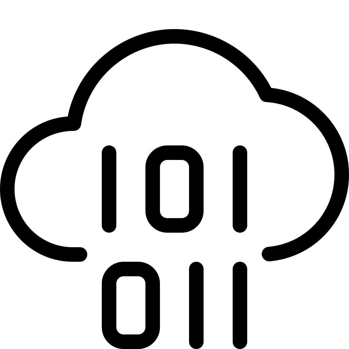 código binário em nuvem icon