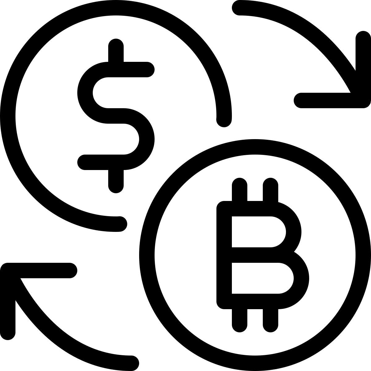bitcoin dollar exchange icon