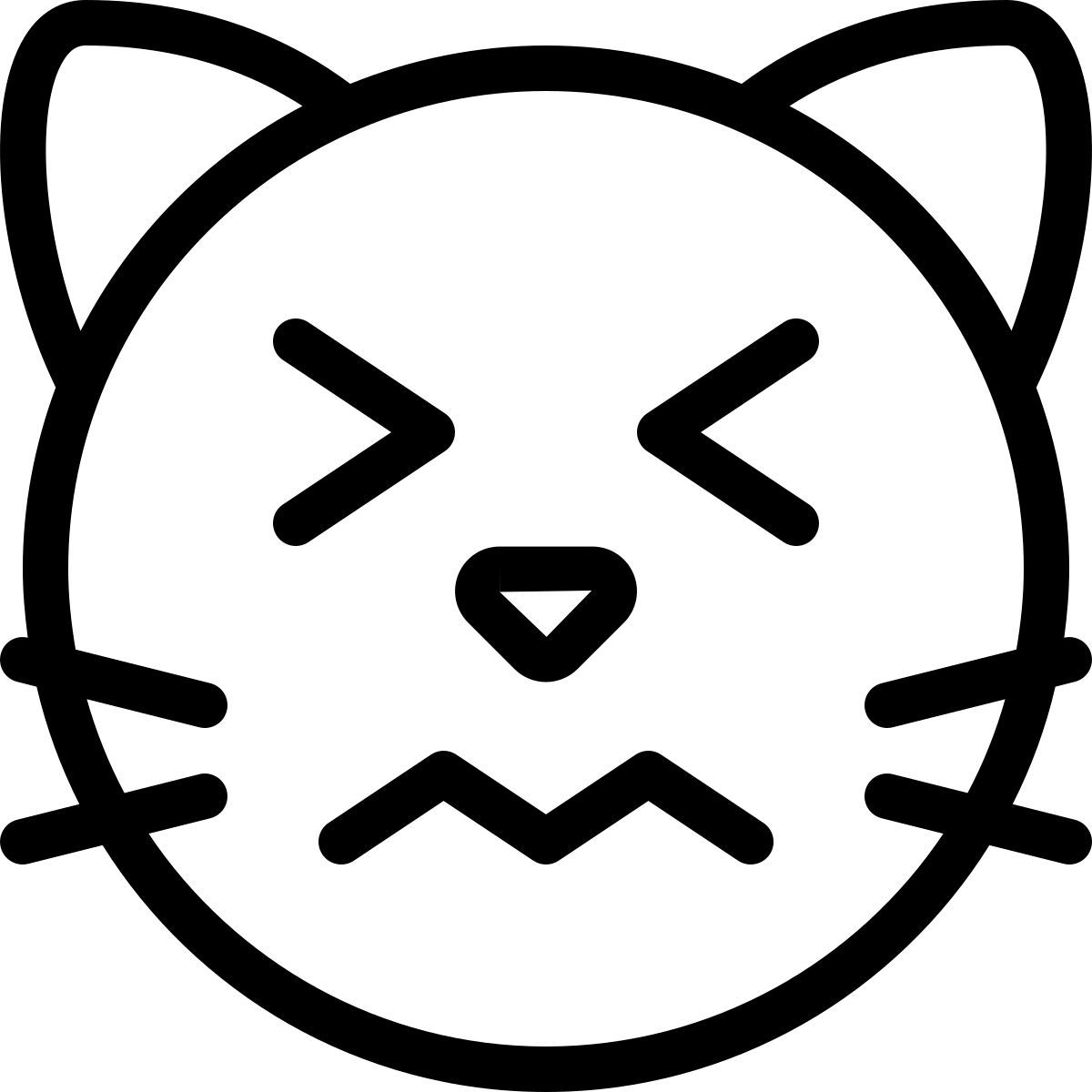 confounded cat emoji icon