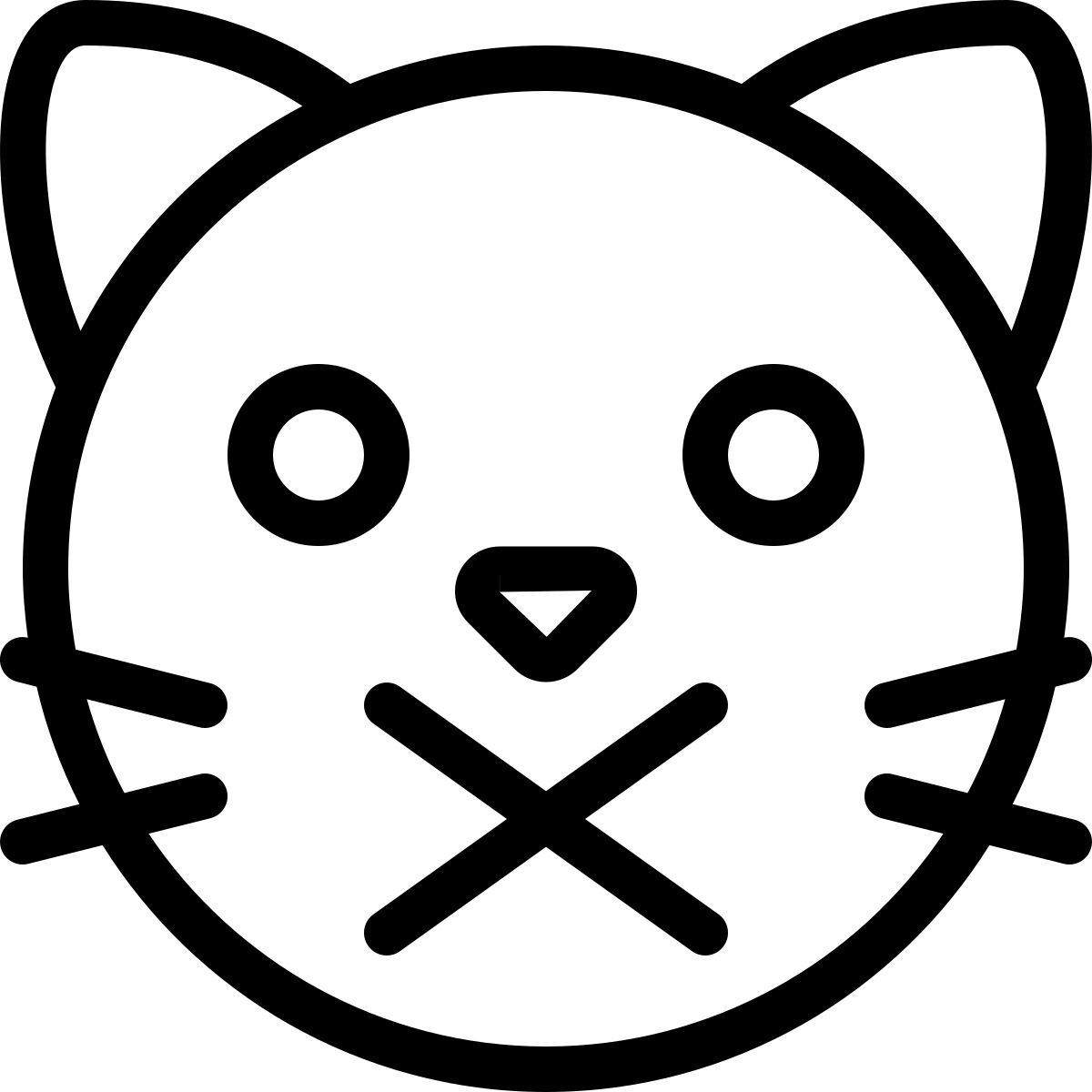 emoji chat bouche croisée icon