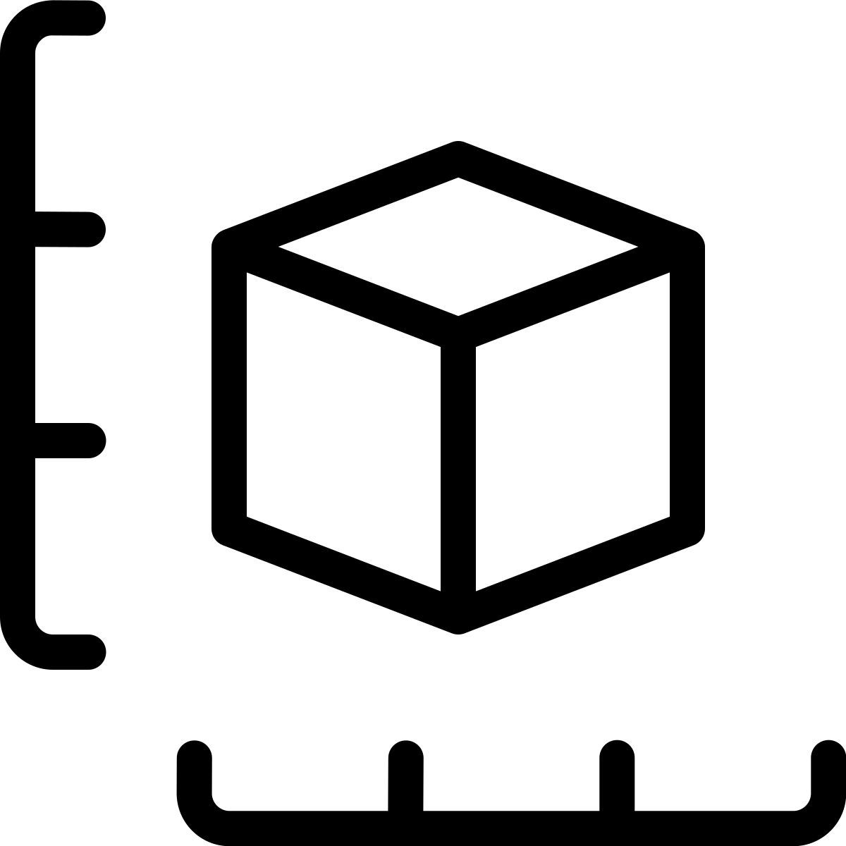 cubo no sistema de coordenadas icon