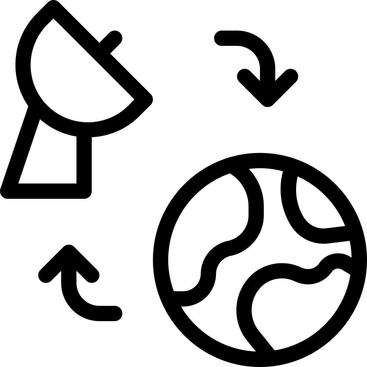 Satellite Dish to Earth icon