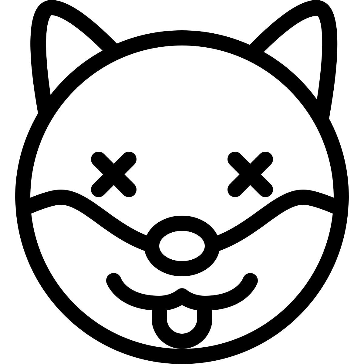 emoji de cachorro com olhos riscados e língua icon