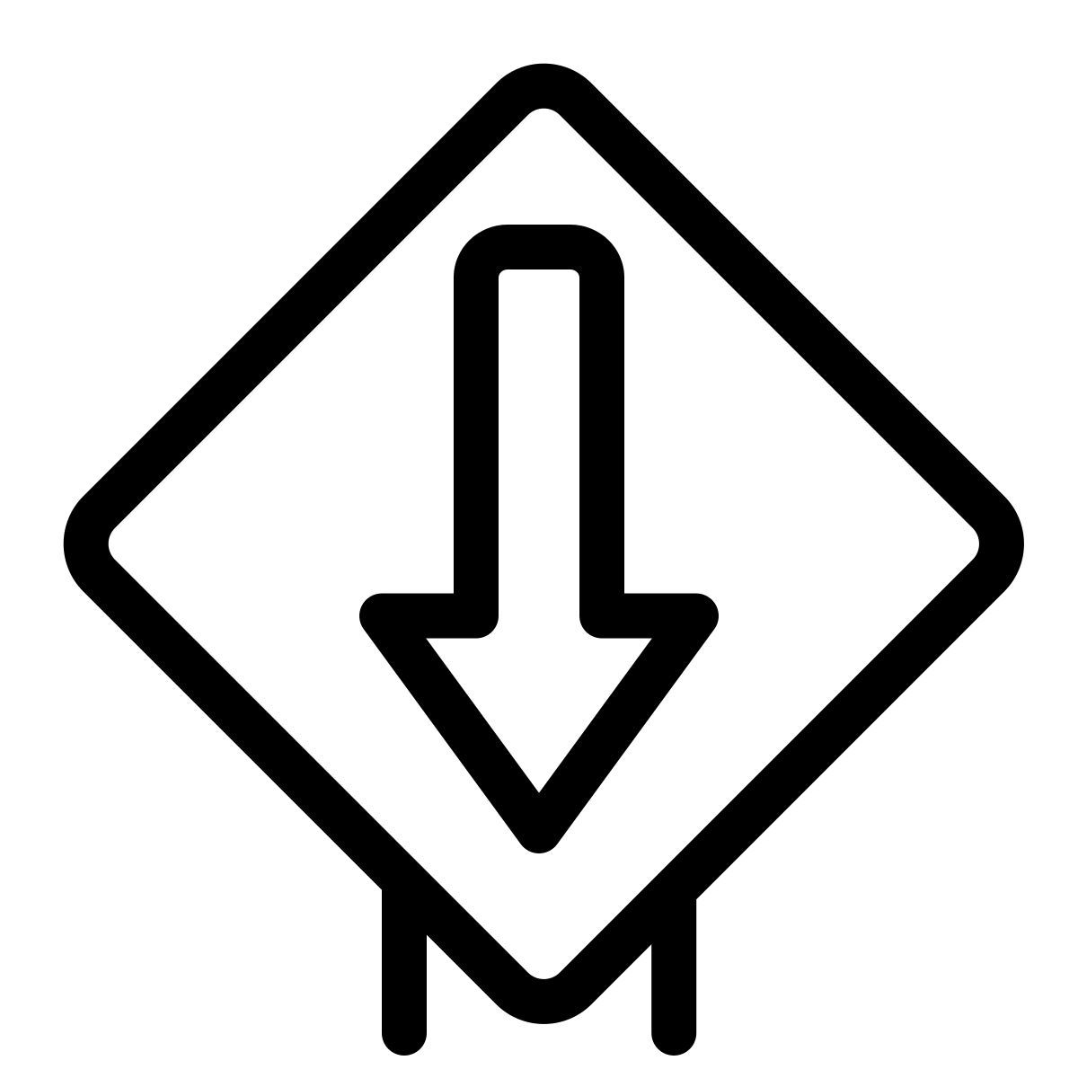 arrow down sign icon