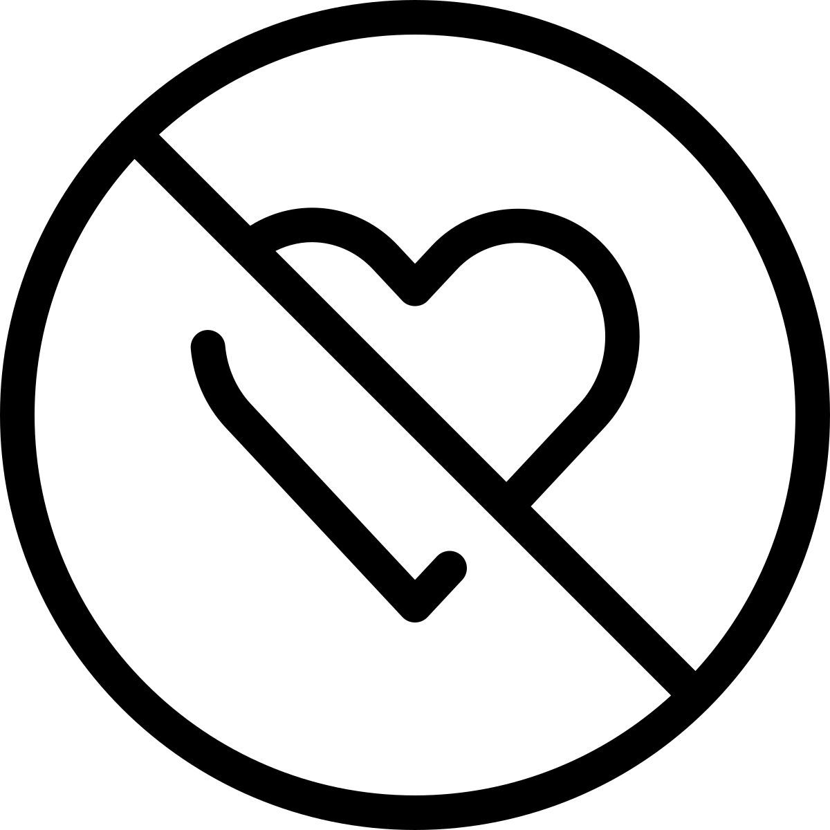 dislike heart icon
