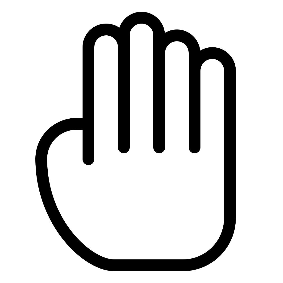 four fingers hand icon