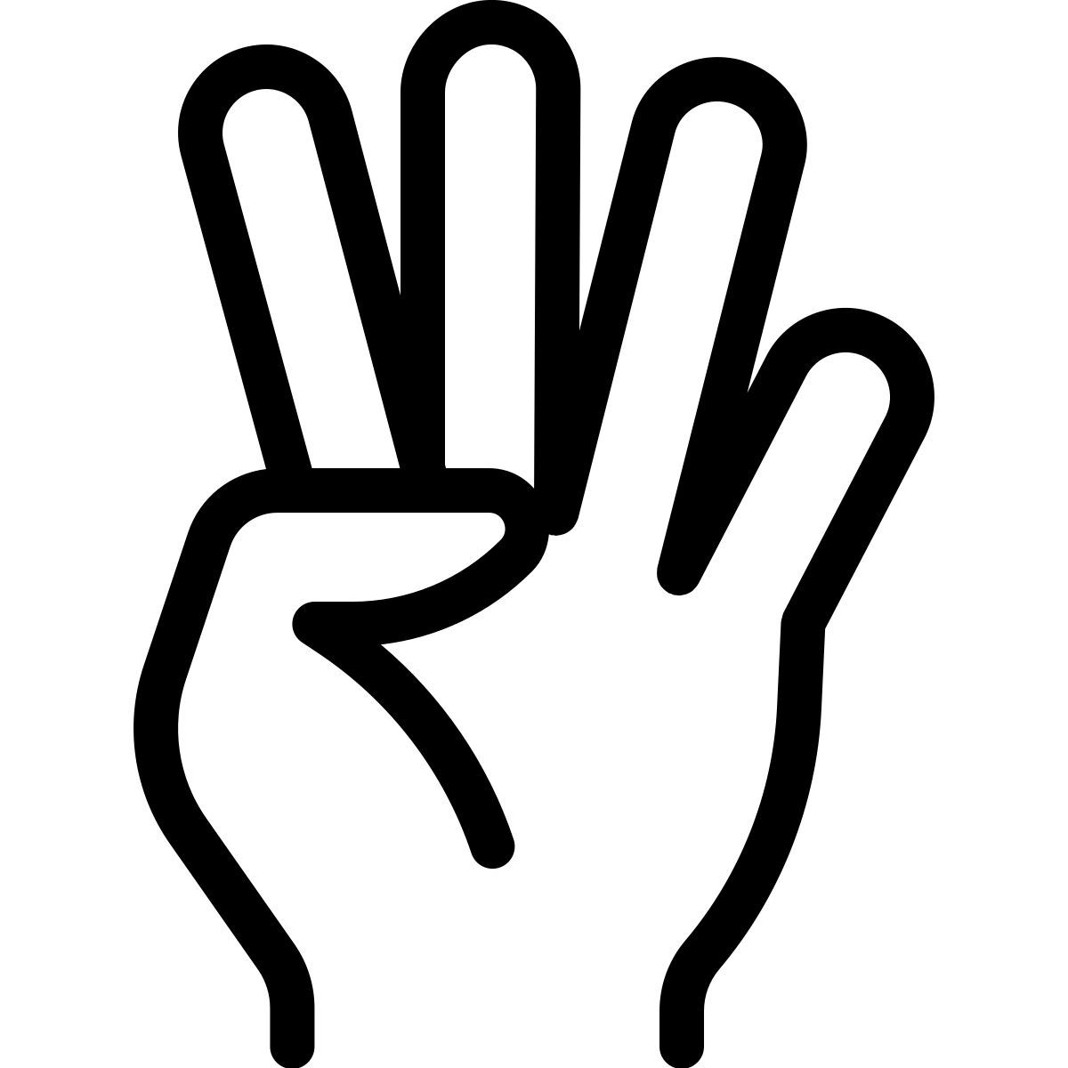 mano de cuatro dedos icon