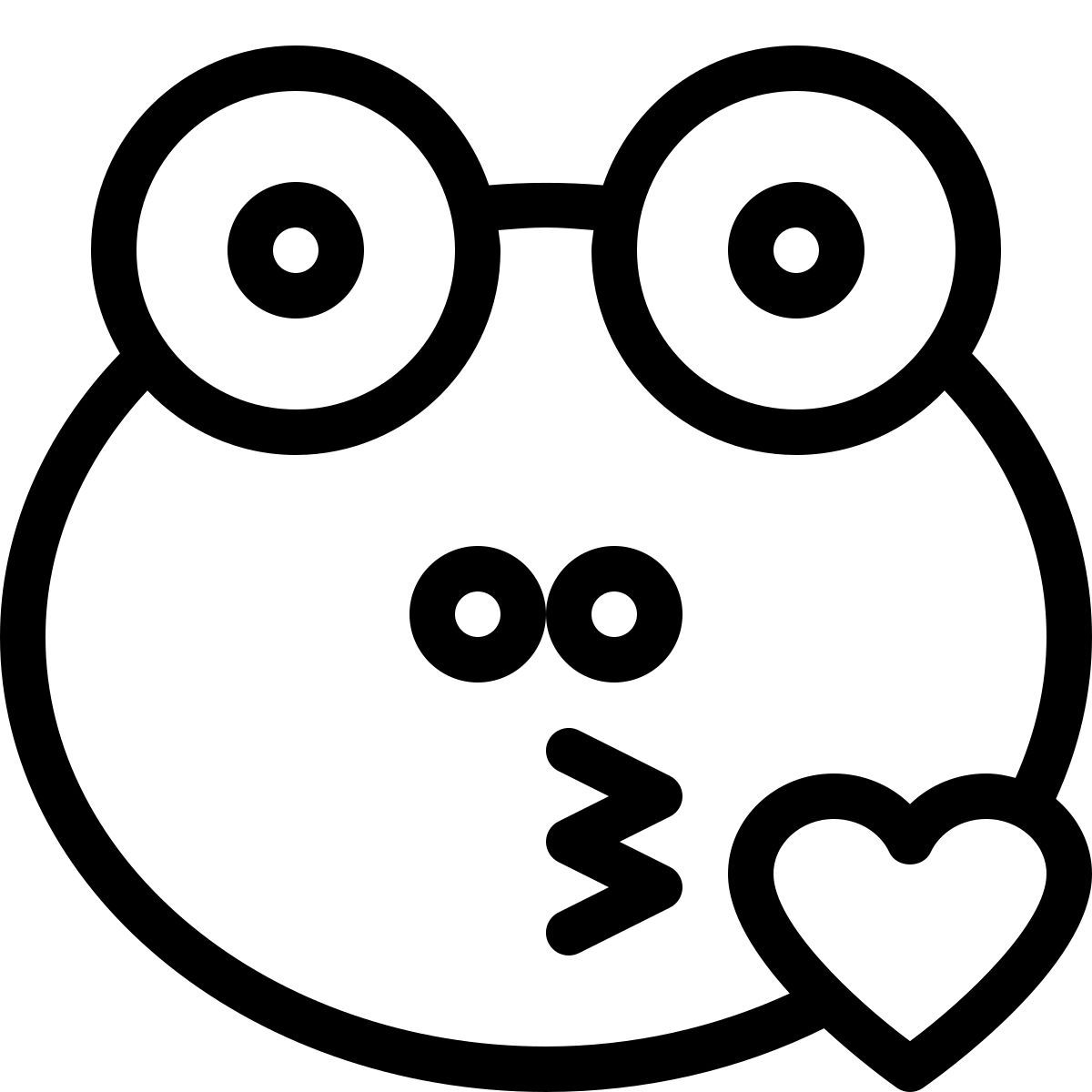 frog blowing kiss emoji icon
