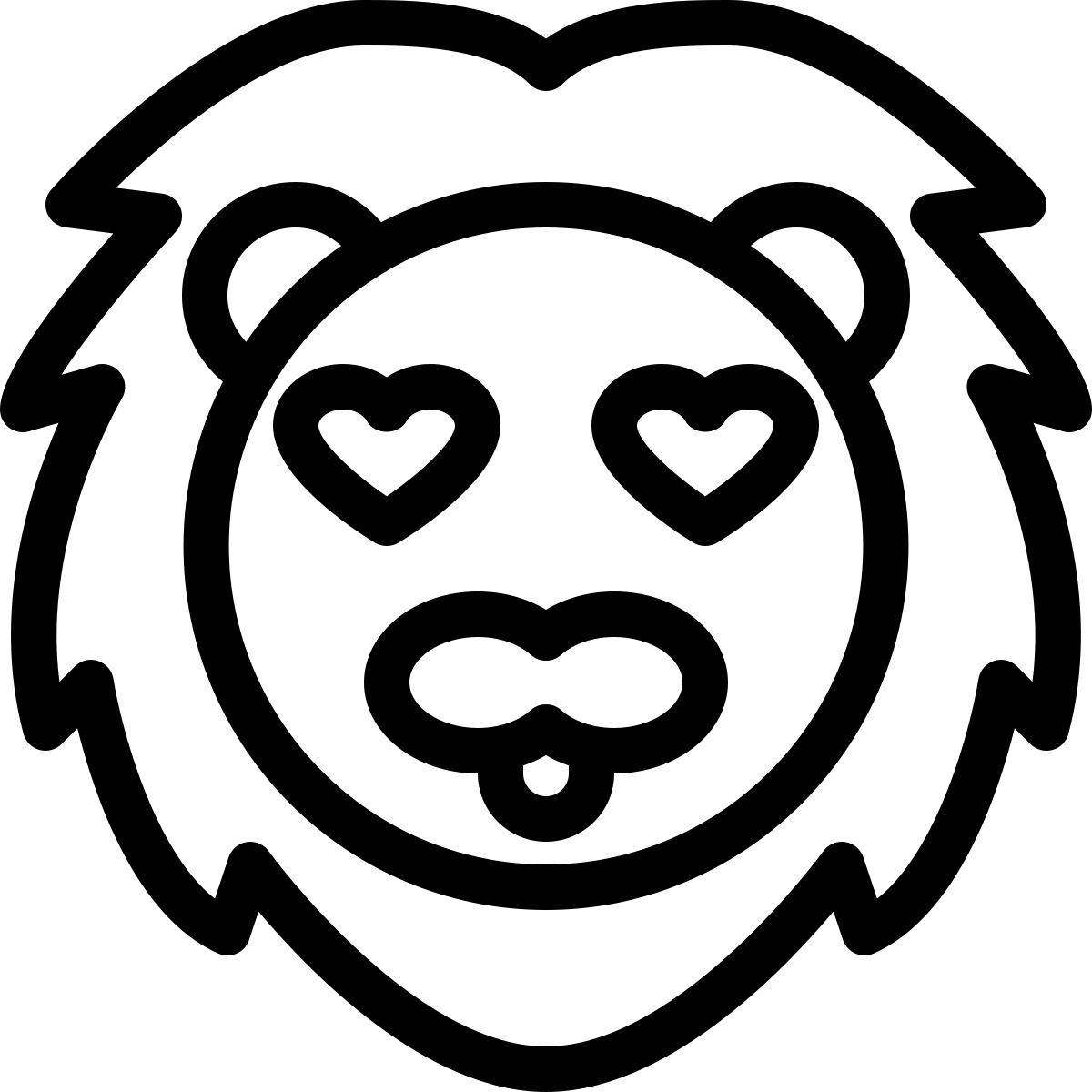 하트 눈 사자 이모티콘 icon