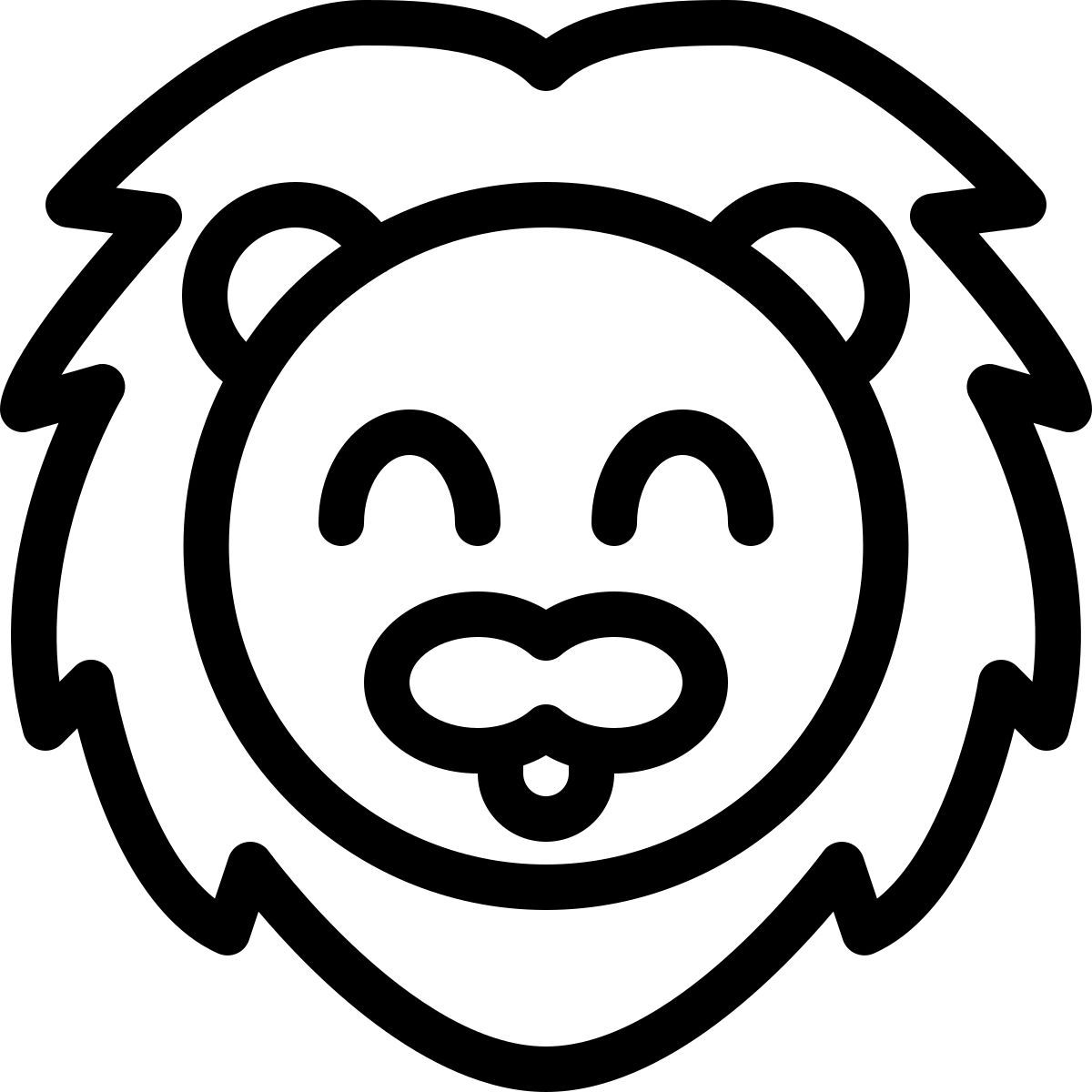 혀를 내밀고 있는 행복한 사자 이모티콘 icon