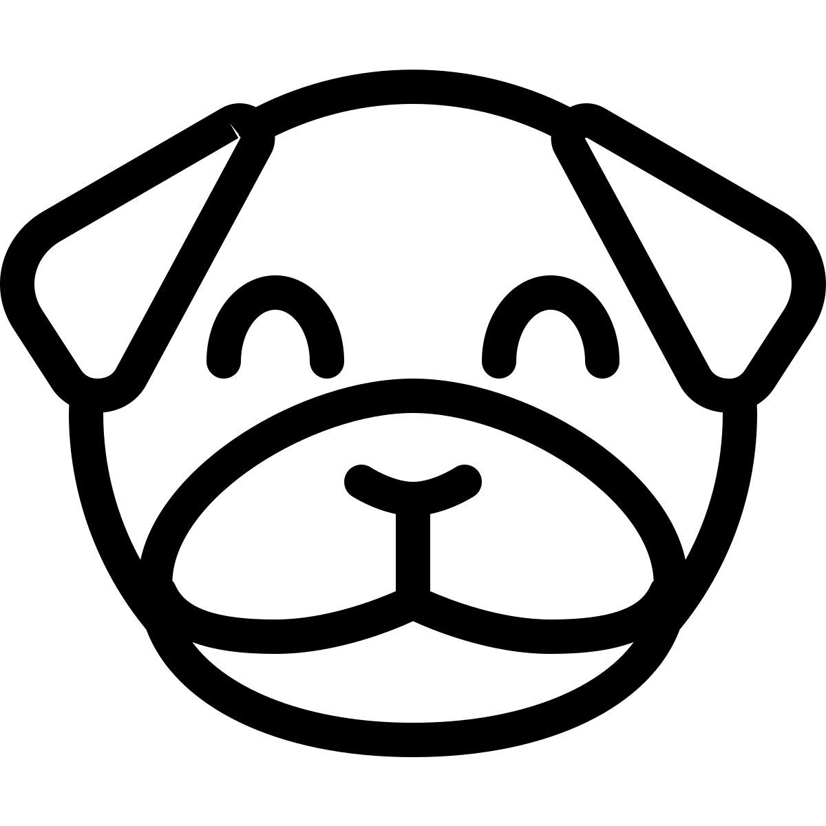 emoji de perro carlino sonriente y feliz icon