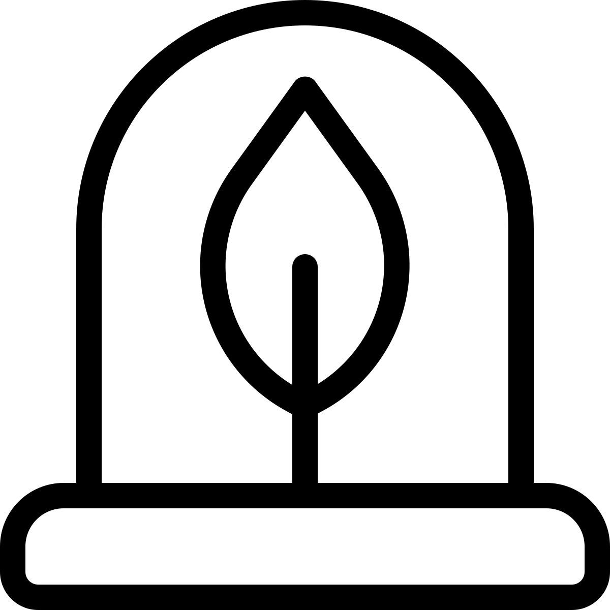 campana de vidrio con forma de hoja icon