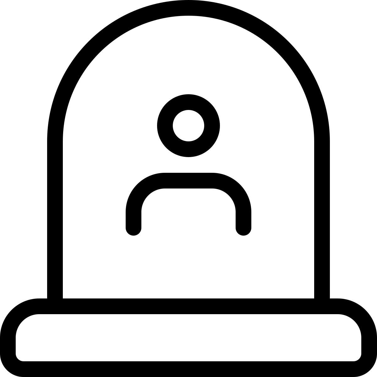 person glass cloche icon