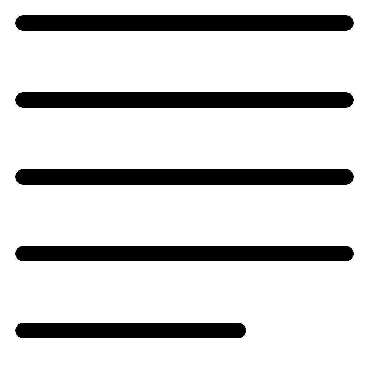 left justified text icon