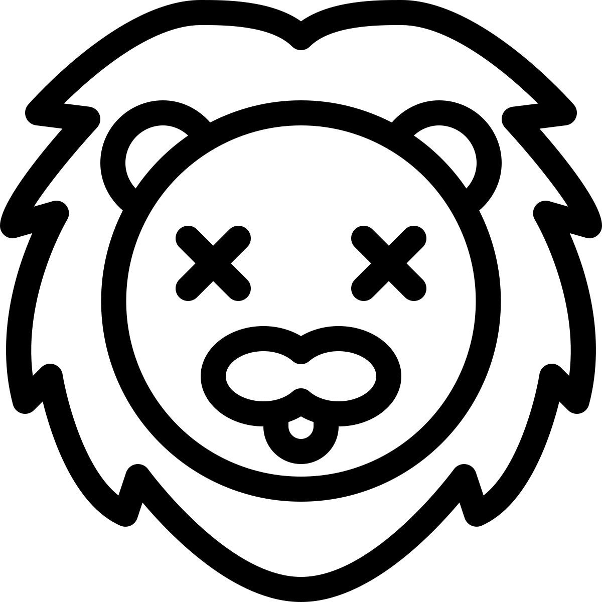 crossed out eyes lion emoji icon