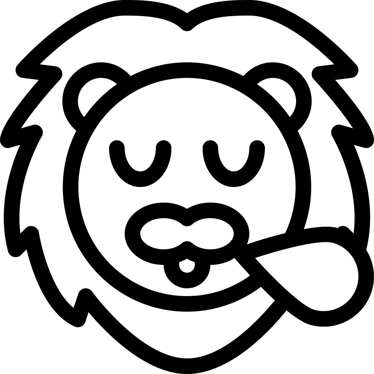 emoji lion fatigué icon