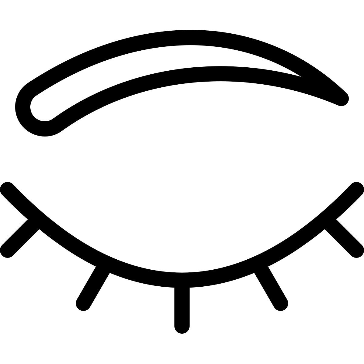 closed eye and brow icon