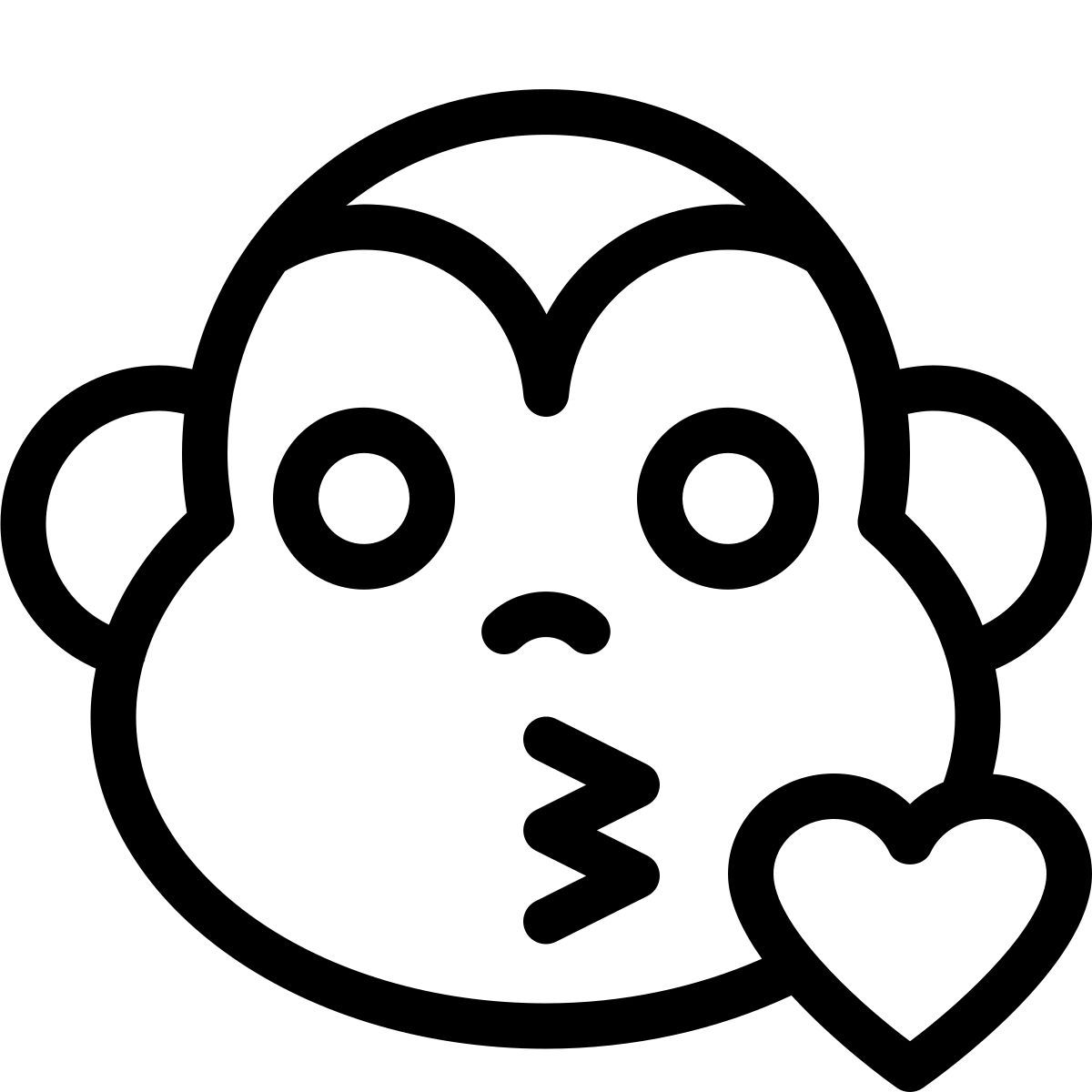 monkey blowing kiss emoji icon