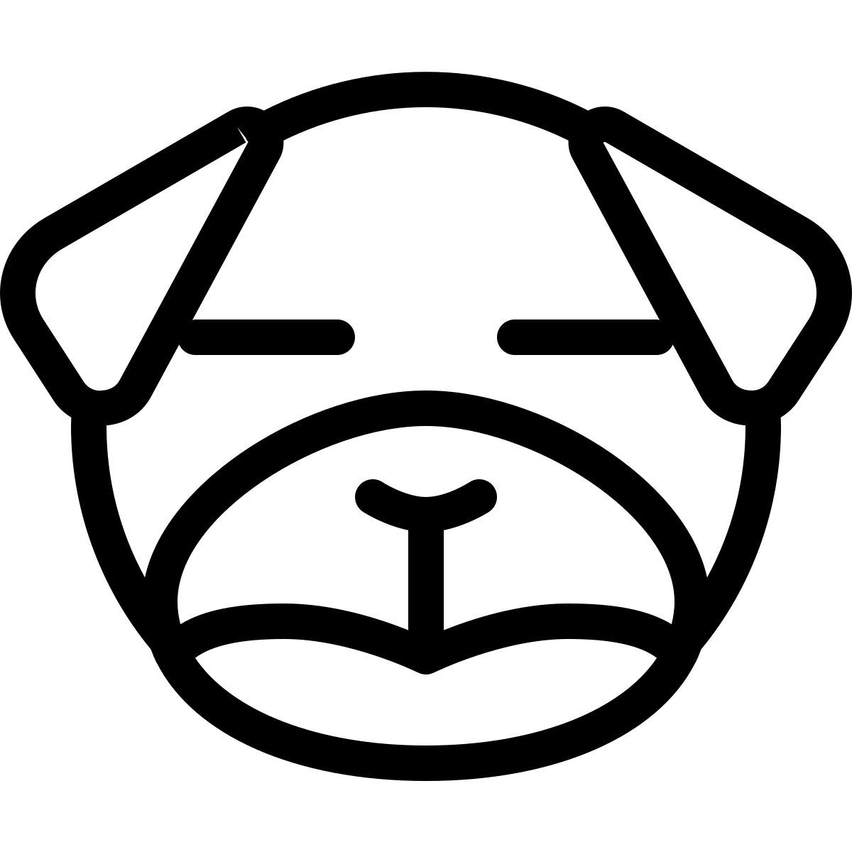 emoji de cara de cachorro pug neutro icon