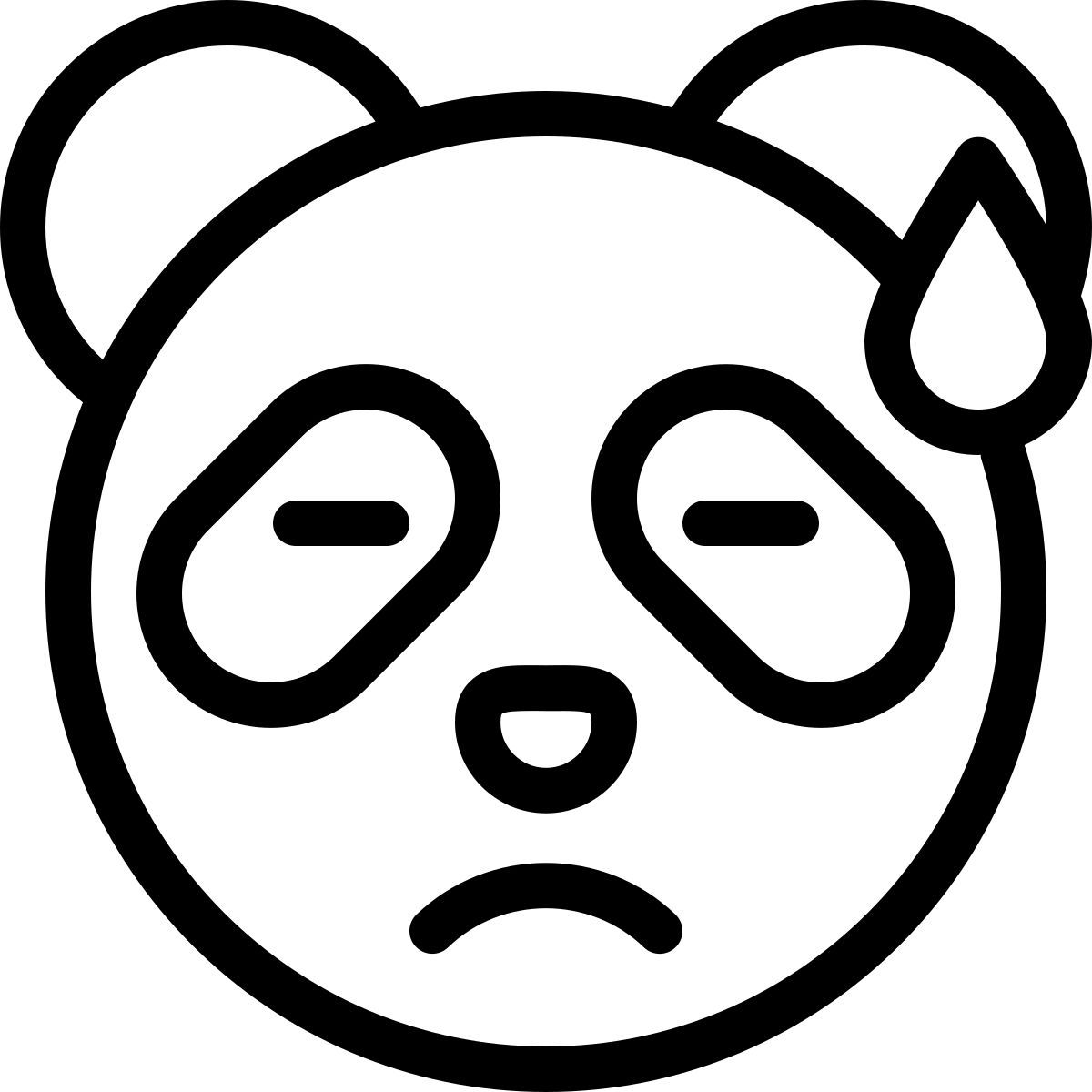 emoji panda abbattuto icon