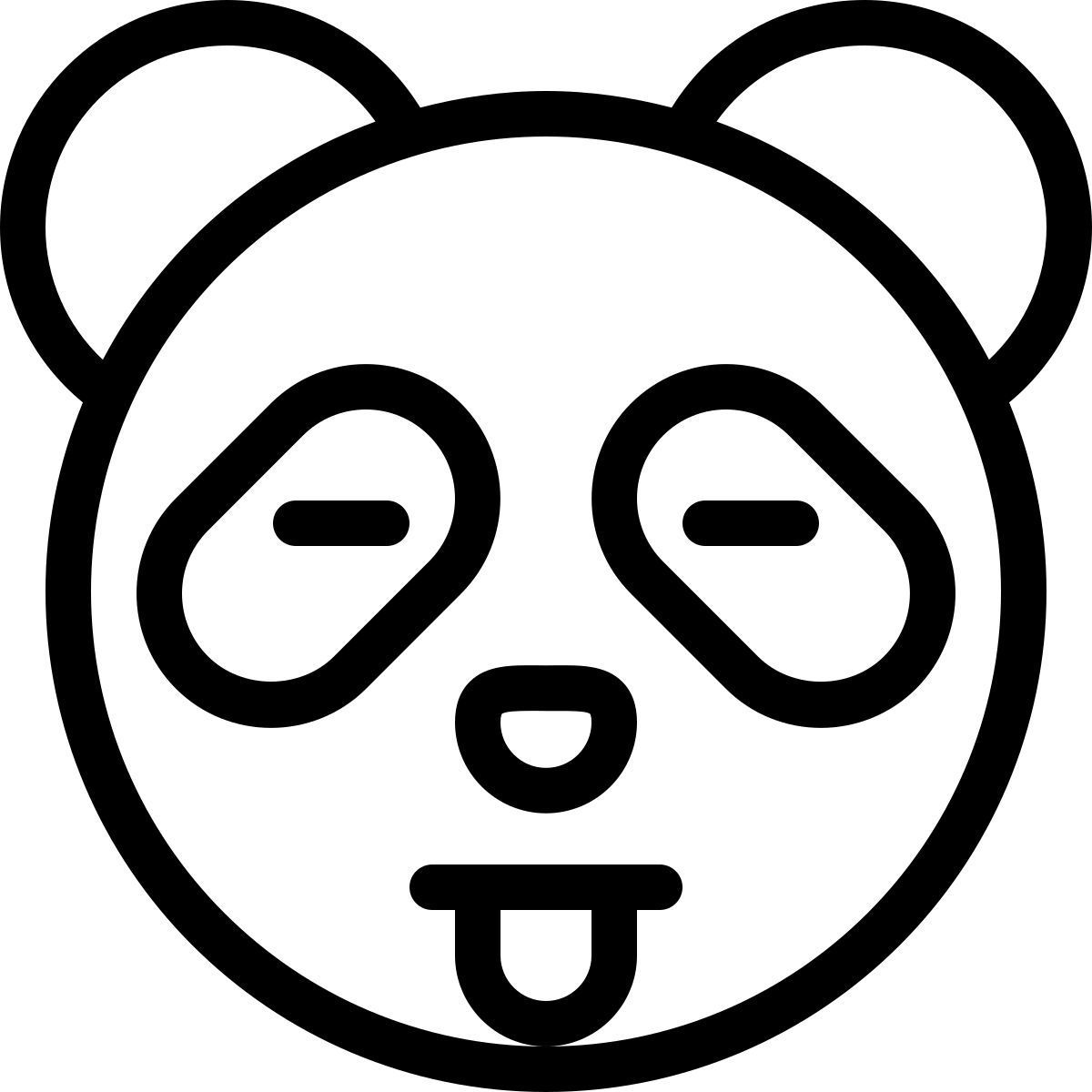 panda with tongue out emoji icon