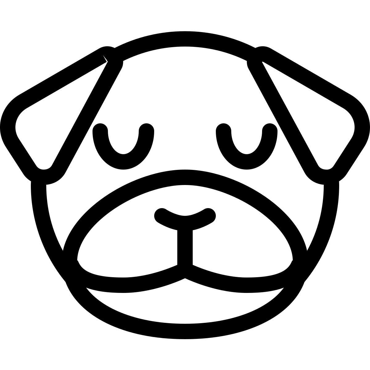 emoji de perro carlino pensativo icon