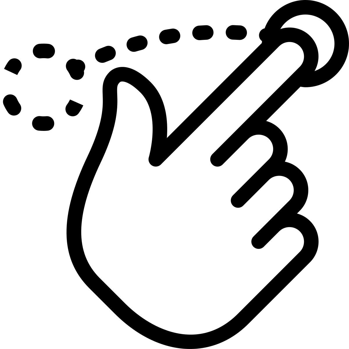 press and slide right icon