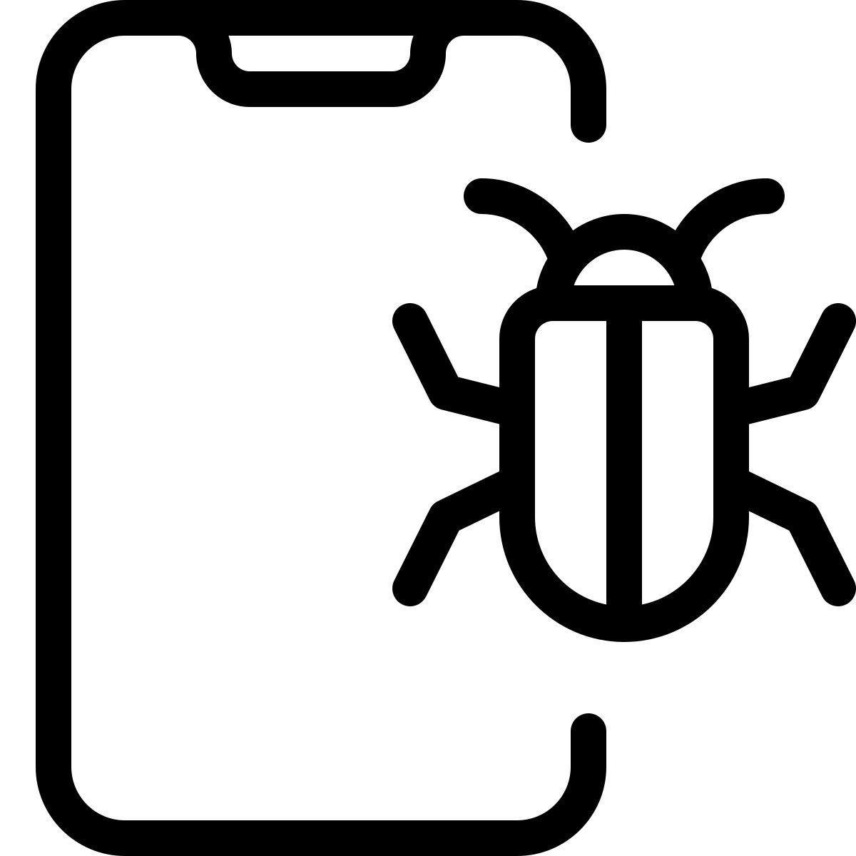 mobile bug icon