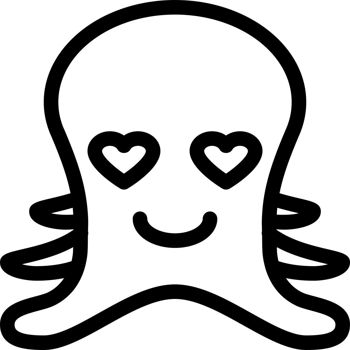 herzaugen oktopus emoji Icon