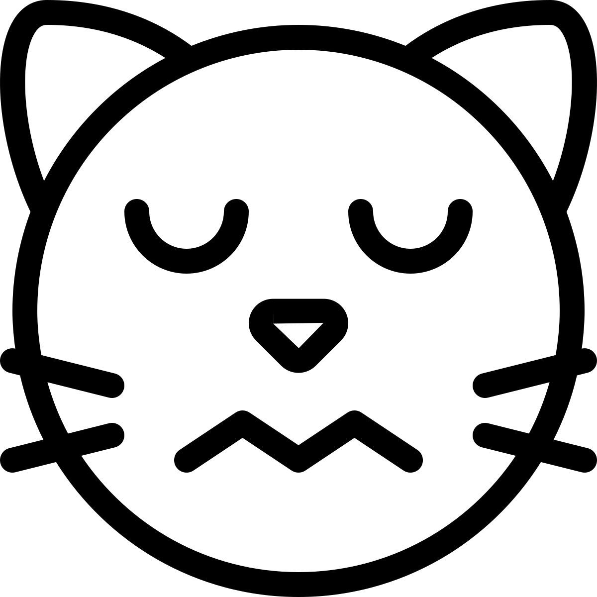 sad confounded cat emoji icon