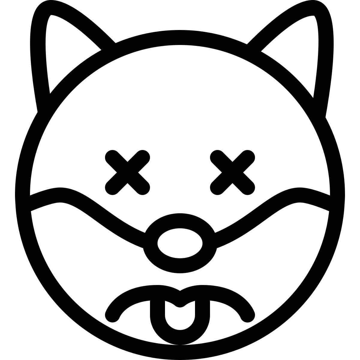 目を横に塗った犬の絵文字 icon