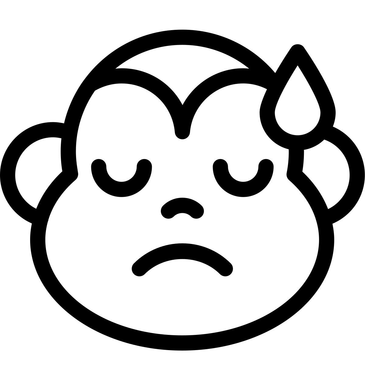 downcast monkey with sweat emoji icon