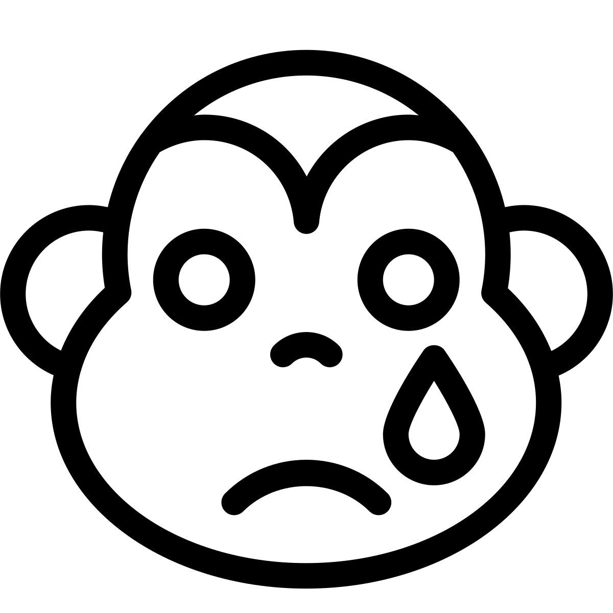 crying monkey emoji icon