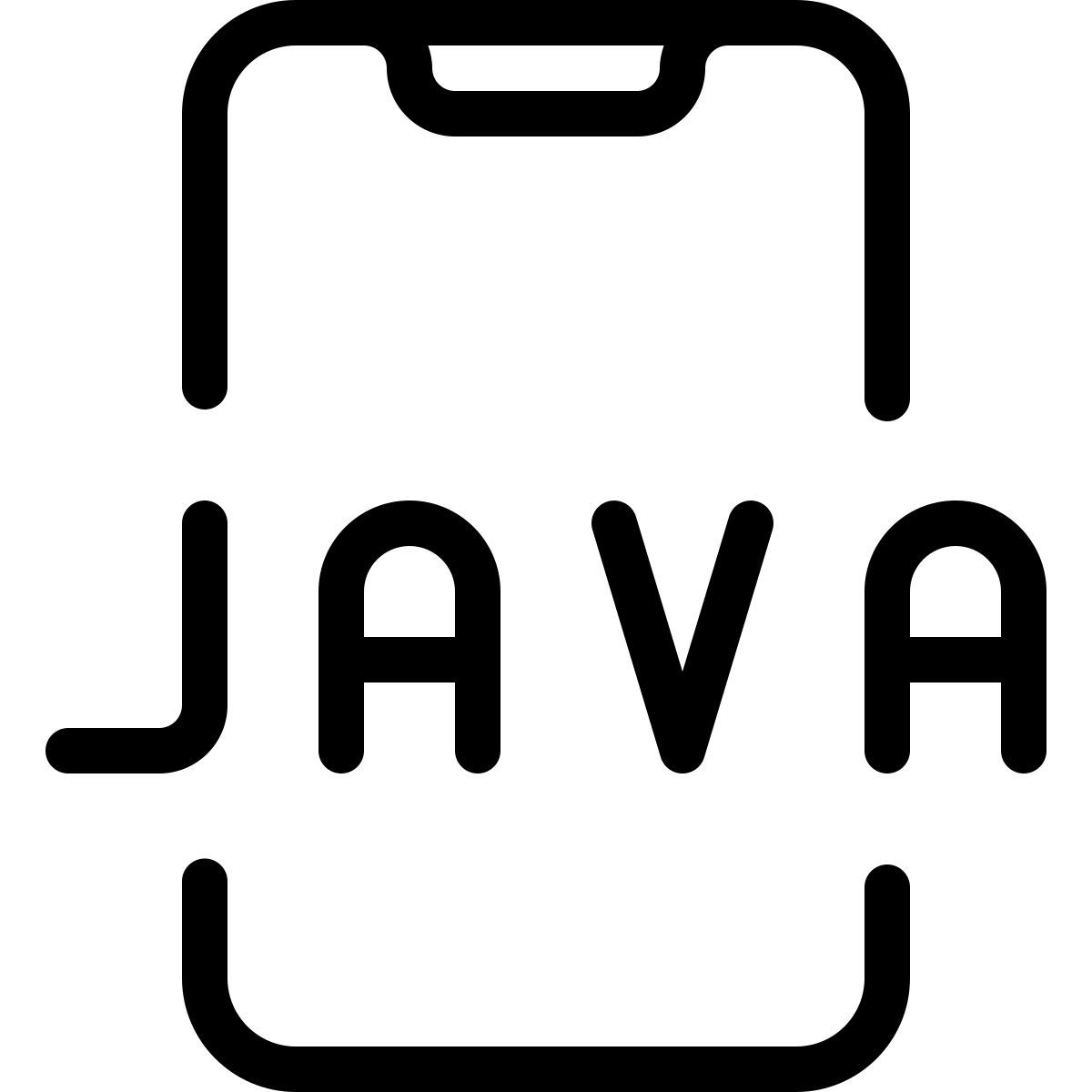 smartphone externo com uma programação java portátil isolada em fundo branco desenvolvimento light tal revivo icon