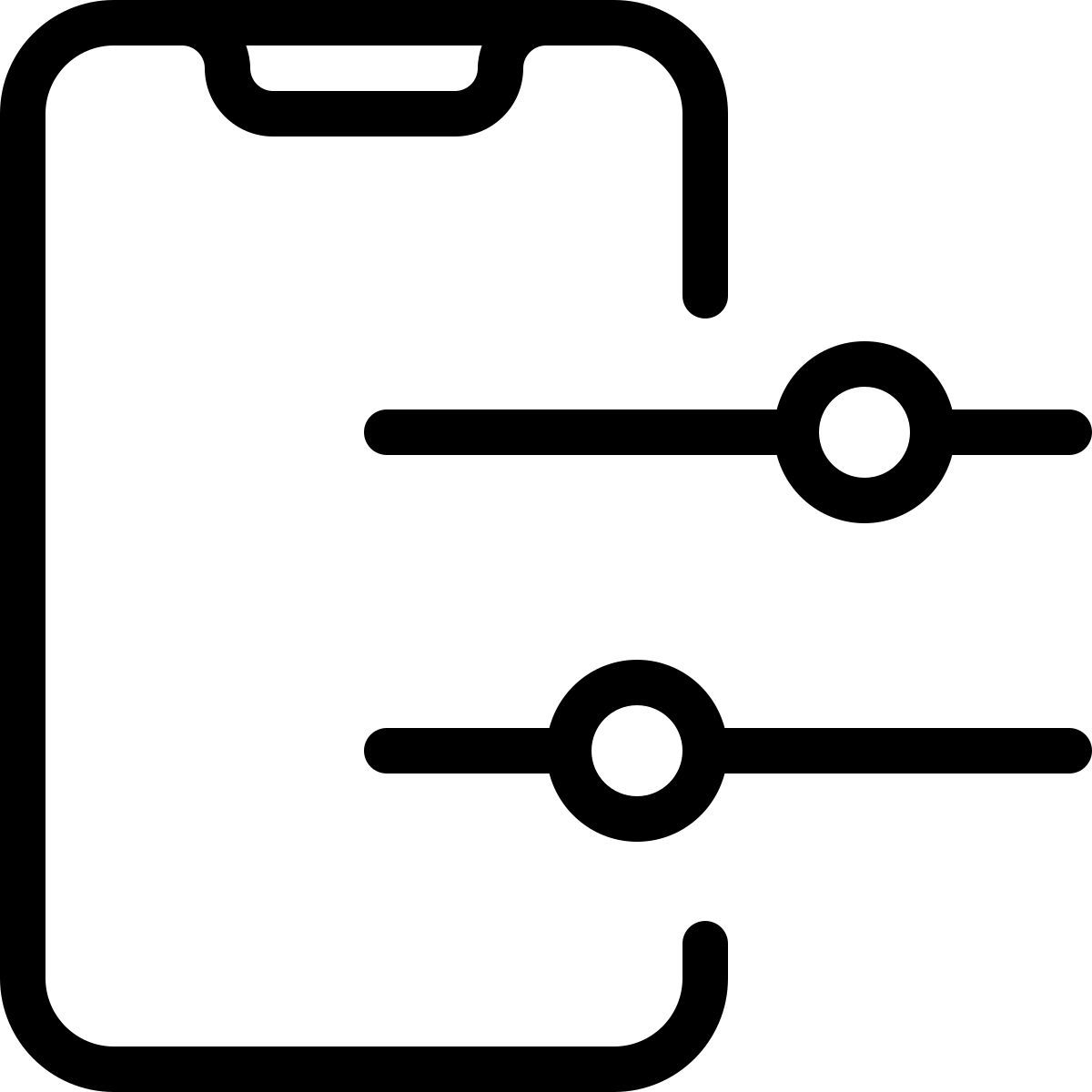 controles deslizantes de configurações do smartphone icon