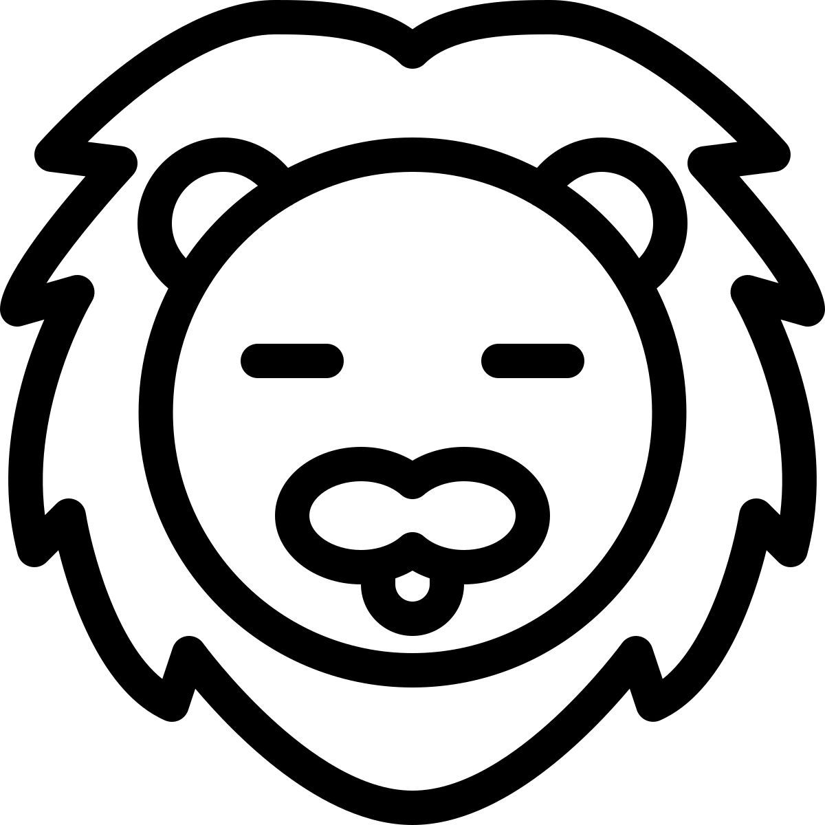 슬픈 혀를 내밀고 있는 사자 이모티콘 icon