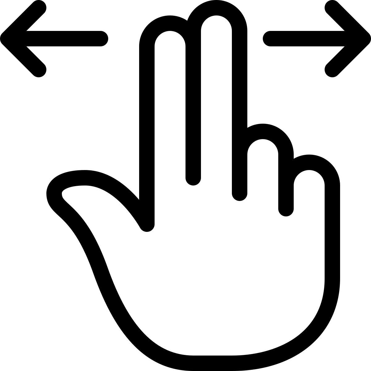two finger horizontal swipe icon